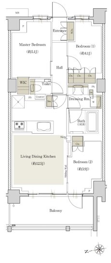 サンウッドテラス府中八幡町 間取り B type (2F)
