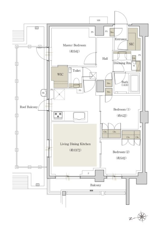 サンウッドテラス府中八幡町 間取り Jr type