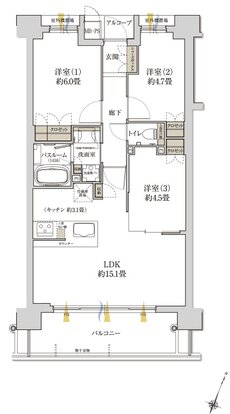 ワコーレ神戸本山ザ・グリーンアベニュー 間取り D2 TYPE