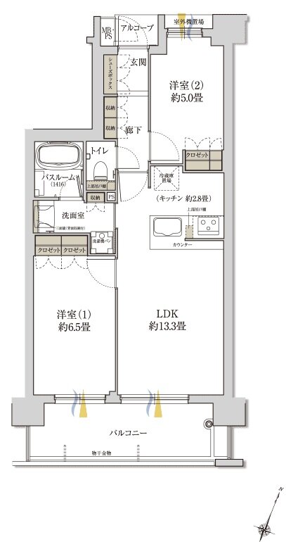 ワコーレ神戸本山ザ・グリーンアベニュー 間取り G type
