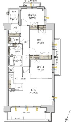 ワコーレ神戸本山ザ・グリーンアベニュー 間取り F4 type