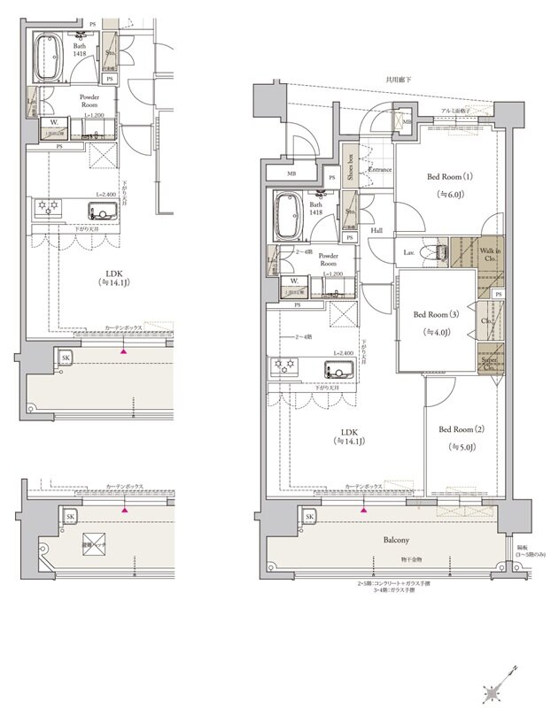 クラブスタイル桜並木駅ルクス 間取り Cタイプ