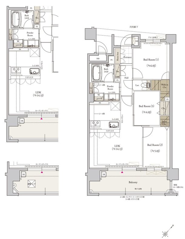 クラブスタイル桜並木駅ルクス 間取り Cタイプ