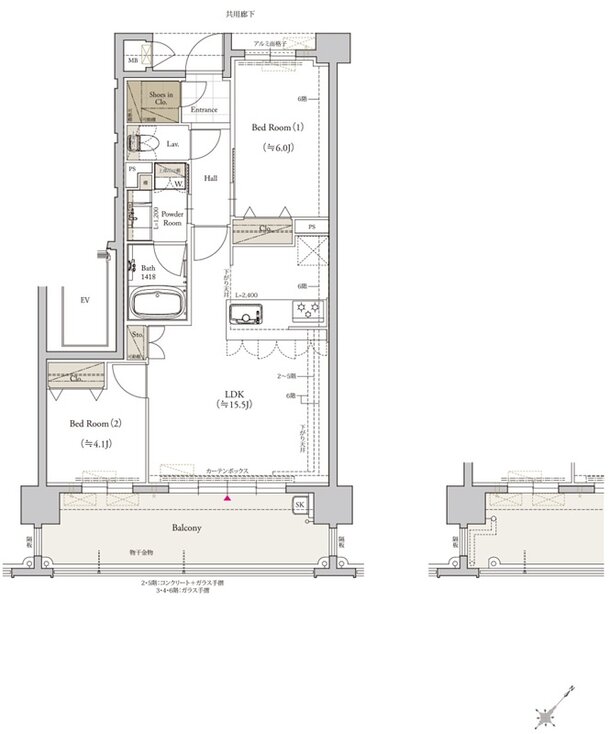 クラブスタイル桜並木駅ルクス 間取り Eタイプ