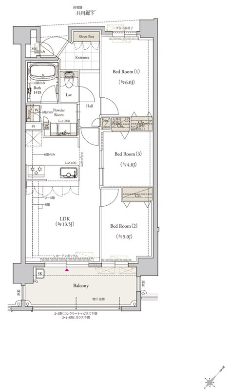 クラブスタイル桜並木駅ルクス 間取り Hタイプ