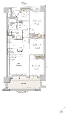 クラブスタイル桜並木駅ルクス 間取り Hタイプ