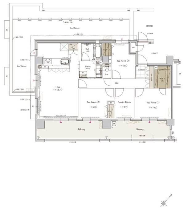 クラブスタイル桜並木駅ルクス 間取り Kタイプ