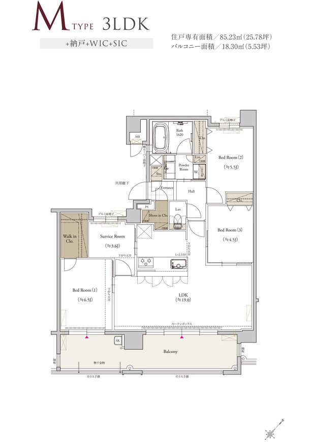 クラブスタイル桜並木駅ルクス 間取り Mタイプ