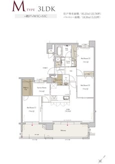 クラブスタイル桜並木駅ルクス 間取り Mタイプ