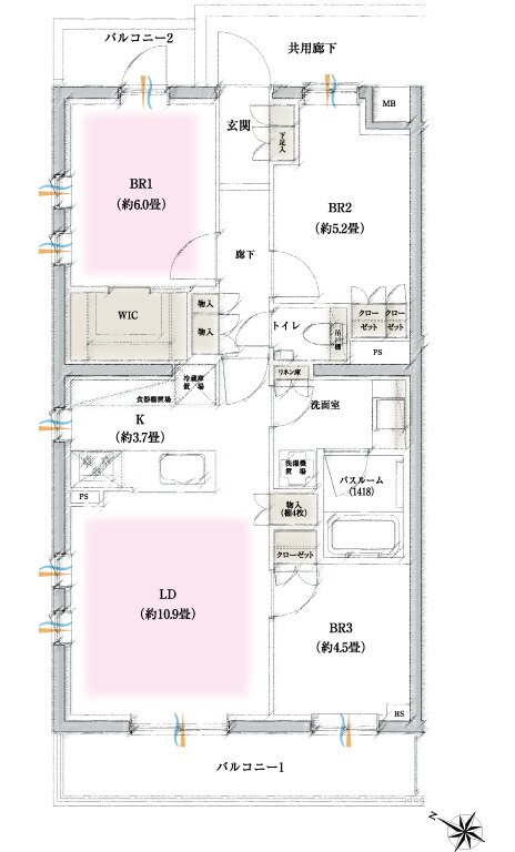 イノバス石神井公園 間取り Aタイプ