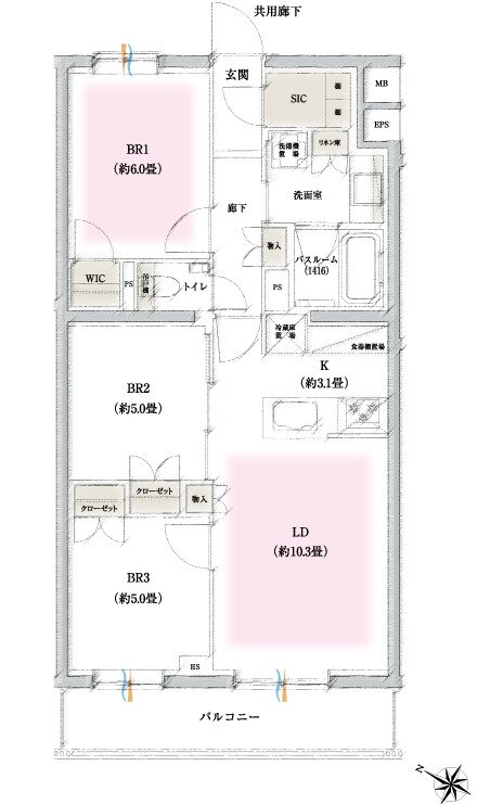 イノバス石神井公園 間取り Cタイプ
