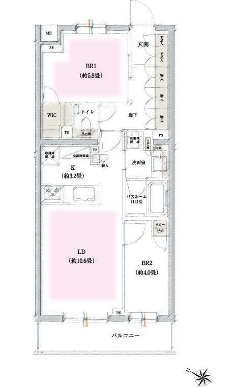 イノバス石神井公園 間取り Bタイプ