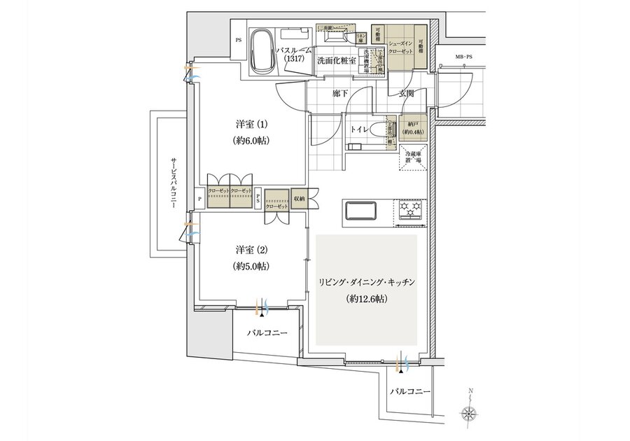 アトラス明大前 間取り Aタイプ