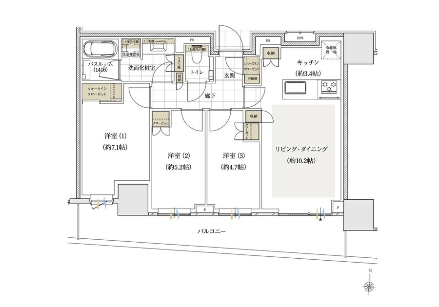 アトラス明大前 間取り Dタイプ