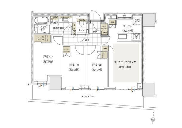 アトラス明大前 間取り Dタイプ