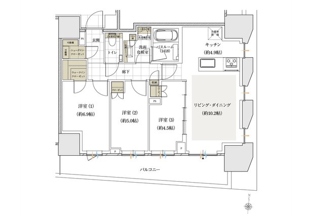 アトラス明大前 間取り Eタイプ