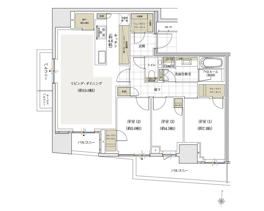 アトラス明大前 間取り Gタイプ