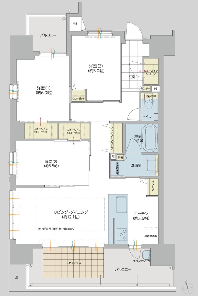 ロイヤルガーデン老松町弐番館 間取り 74-A TYPE