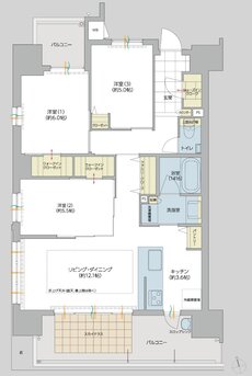 ロイヤルガーデン老松町弐番館 間取り 74-A TYPE