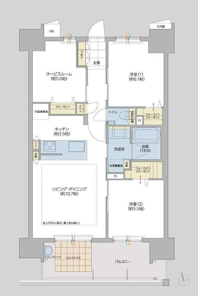 ロイヤルガーデン老松町弐番館 間取り 67-B TYPE