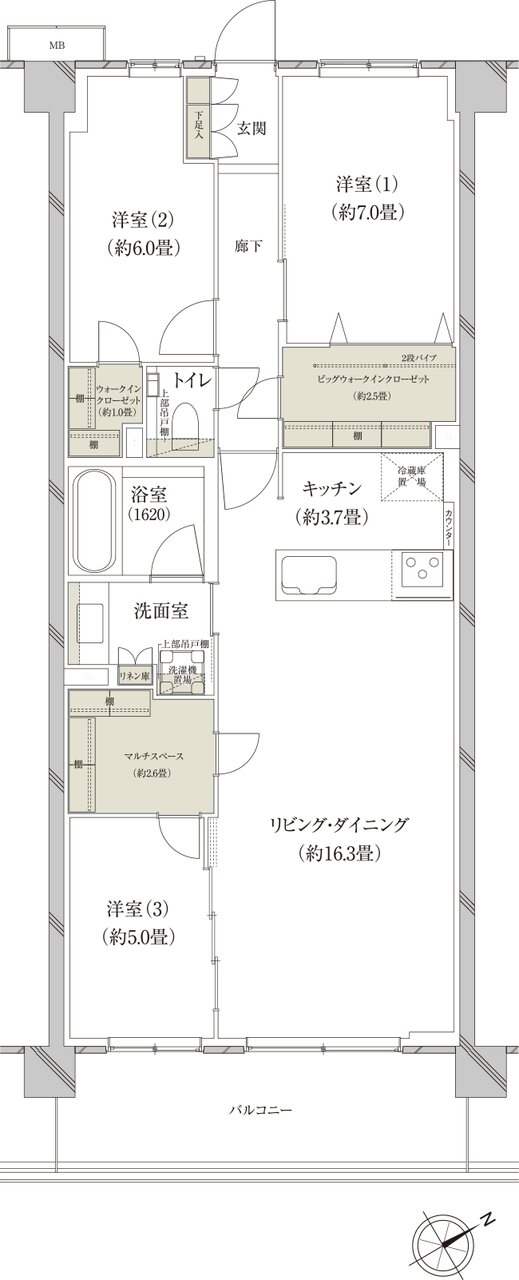 （仮称）上大岡プロジェクト 間取り B-D type