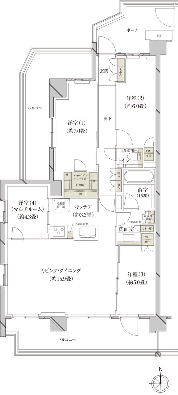 （仮称）上大岡プロジェクト 間取り A-A type