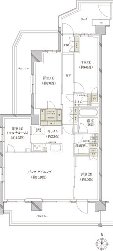 （仮称）上大岡プロジェクト 間取り A-A type