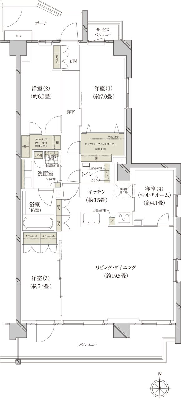 (仮称)上大岡プロジェクト 間取り A-O type