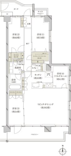 （仮称）上大岡プロジェクト 間取り A-O type
