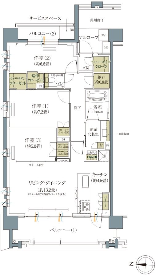 プラウド成城コート 間取り A type