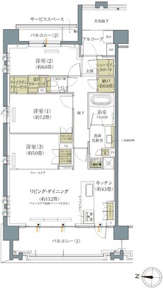 プラウド成城コート 間取り A type