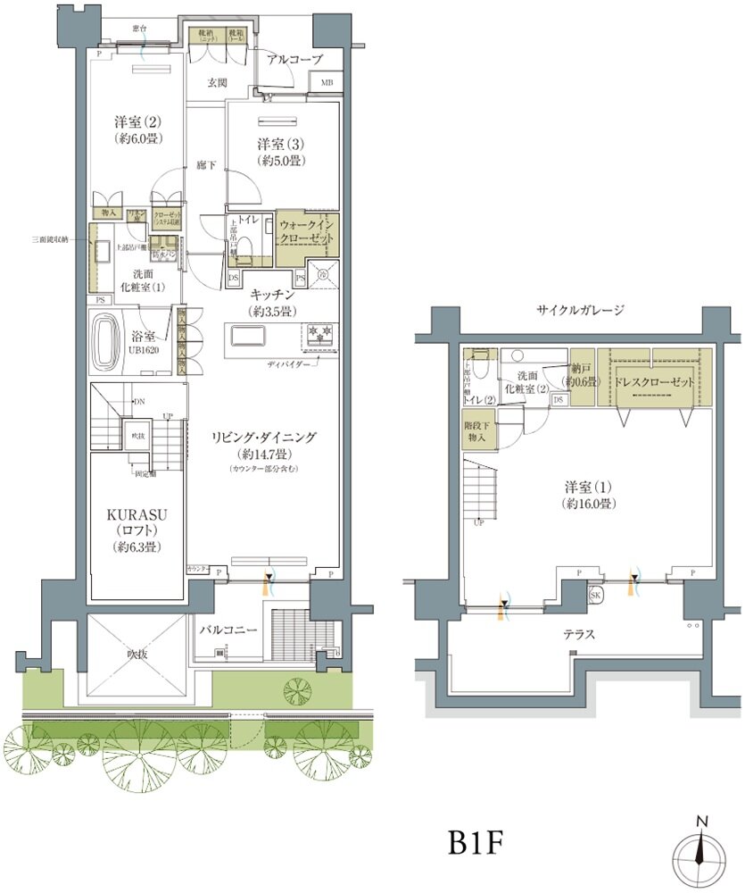 プラウド成城コート 間取り R type
