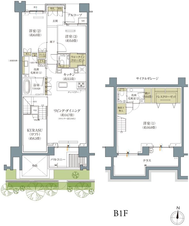 プラウド成城コート 間取り R type