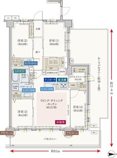 エクセレントシティ元住吉ザ・レジデンス 間取り Jr’ type