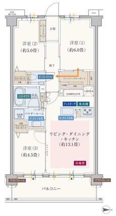 エクセレントシティ元住吉ザ・レジデンス 間取り B2' type