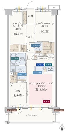 エクセレントシティ元住吉ザ・レジデンス 間取り F2 type
