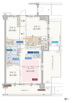 エクセレントシティ元住吉ザ・レジデンス 間取り K'r type