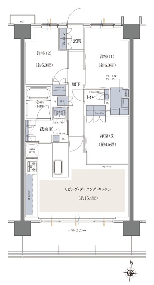 ビアレ北浦和 間取り K type（モデルルームプラン）