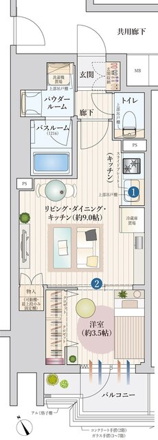 プレサンス ロジェ 阿倍野寺田町 間取り Bタイプ