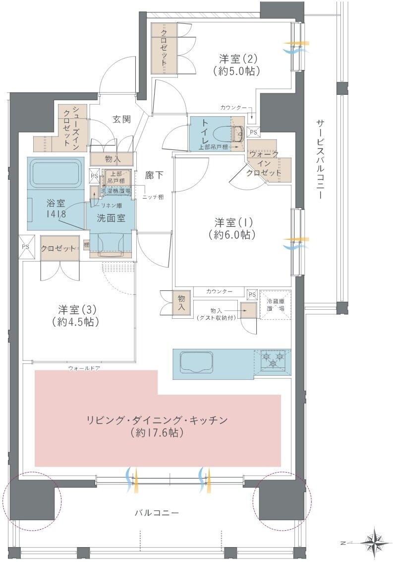 レーベン五反野 ONE FEEL 間取り A type