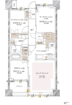 クレヴィア町屋レジデンス 間取り F type