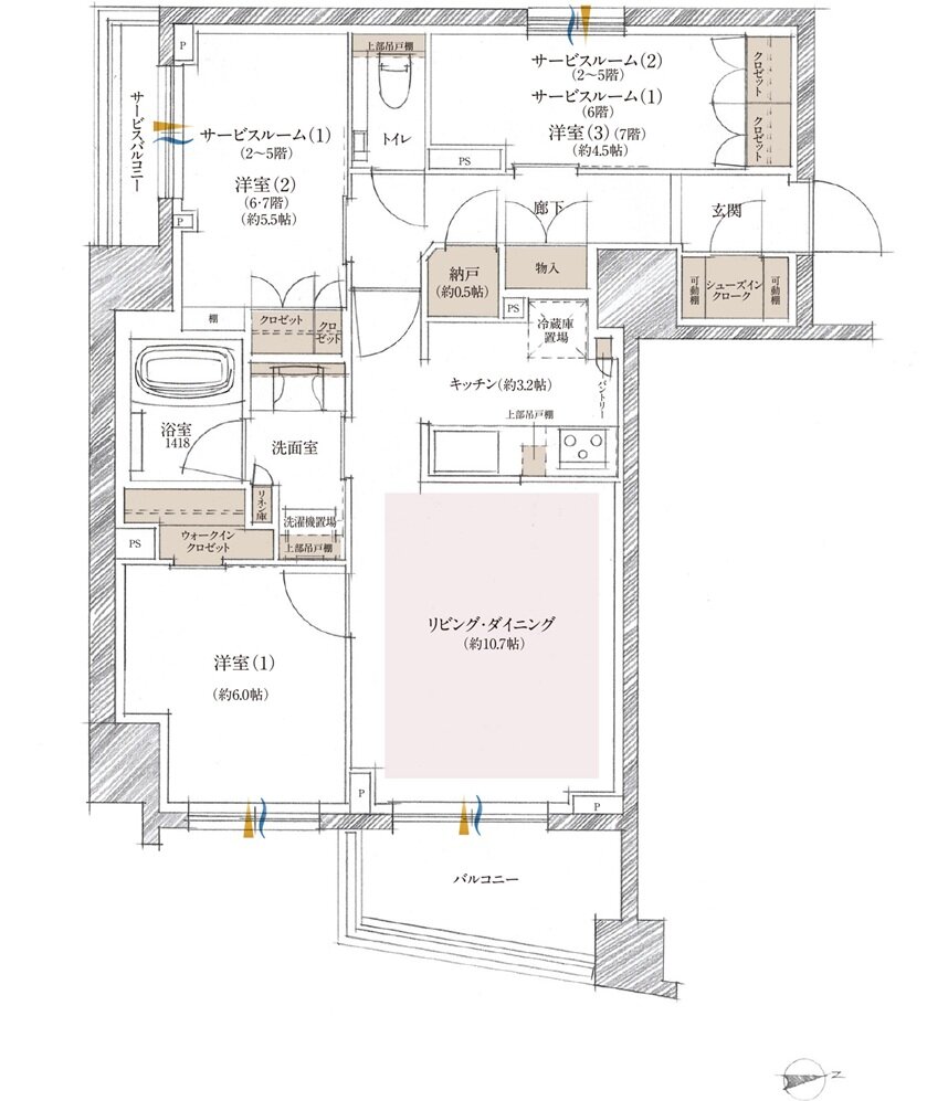 クレヴィア町屋レジデンス 間取り A type