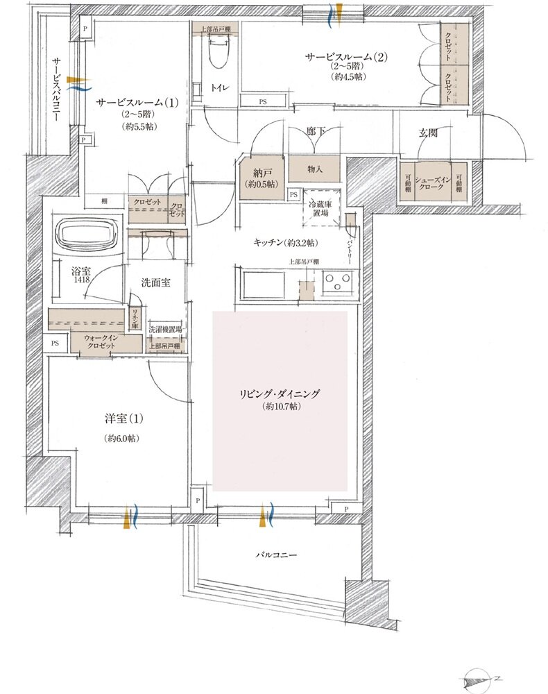 クレヴィア町屋レジデンス 間取り A type