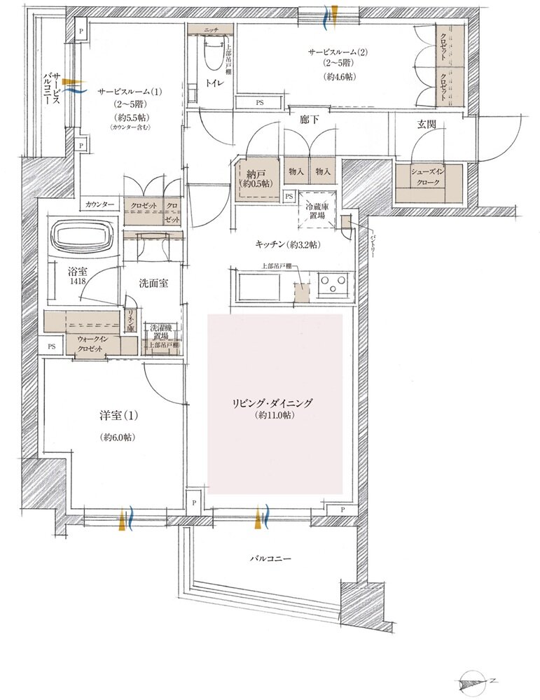 クレヴィア町屋レジデンス 間取り A type