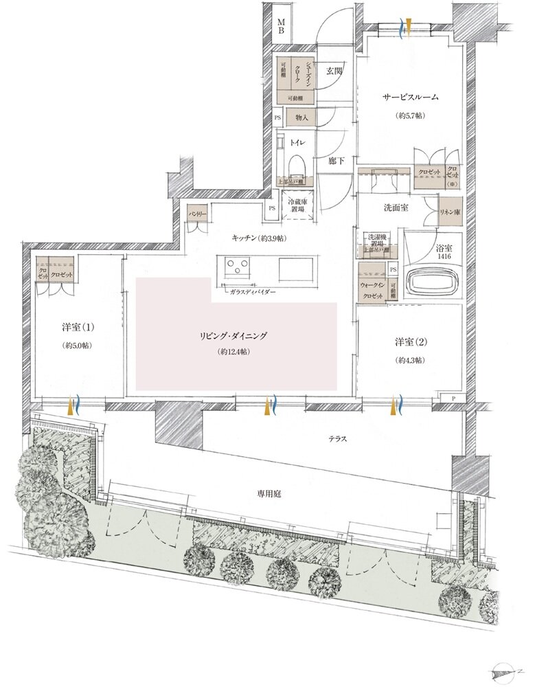 クレヴィア町屋レジデンス 間取り C2t type
