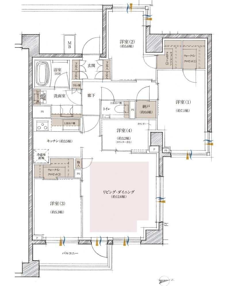 クレヴィア町屋レジデンス 間取り G2 type
