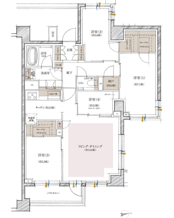 クレヴィア町屋レジデンス 間取り G2 type