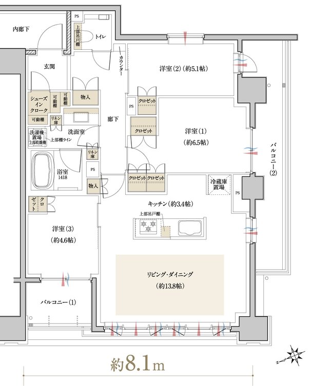 クレヴィア浜田山 間取り H type
