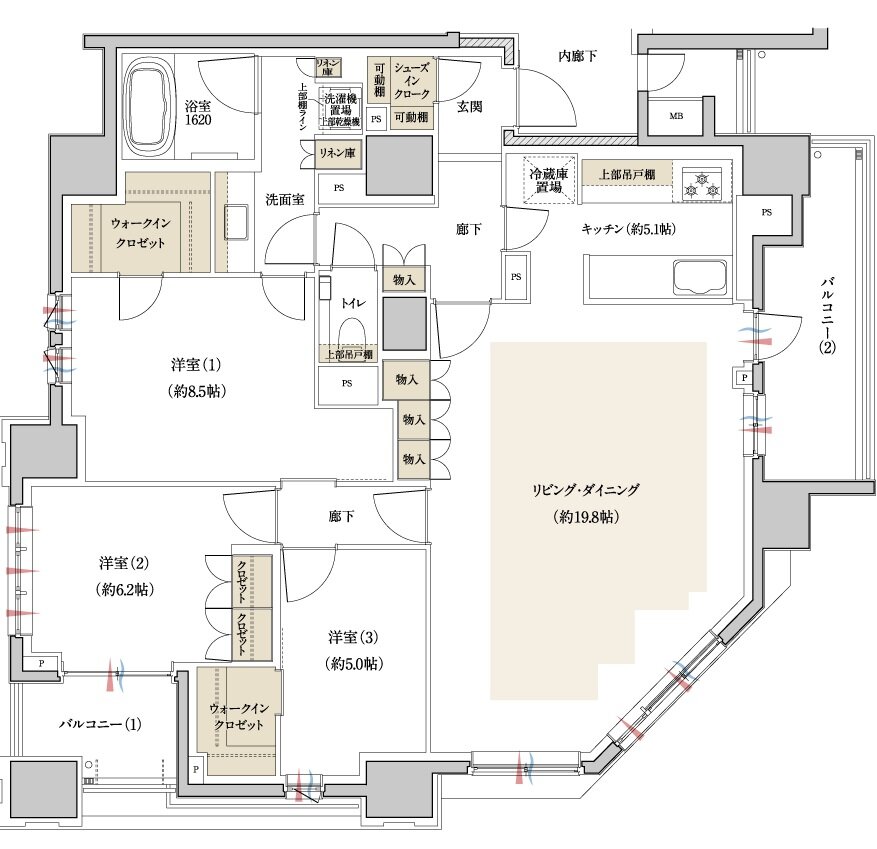 クレヴィア浜田山 間取り K type