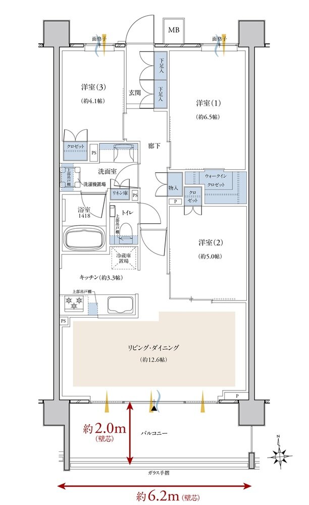 クレヴィア鶴見花月園公園 間取り F2 type